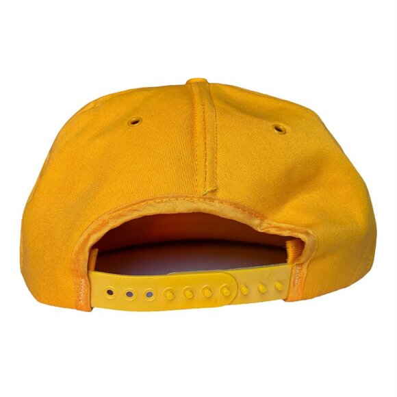 Vintage CAT Tractor & Equipment Co Trucker Hat Patch Snapback TONKIN Yellow NOS - Picture 7 of 13